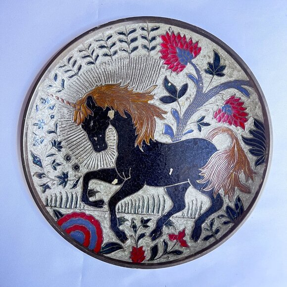 Enesco Other - Solid Brass Enesco Plate - Unicorn